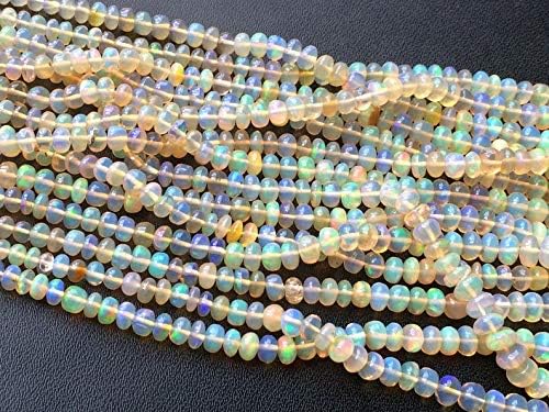 Ethiopian Welo Opa Plain Rondelle Beads, AAA Ethiopian Welo Opal Necklace, Fire Opal, 3.5-7mm, 15 Inch