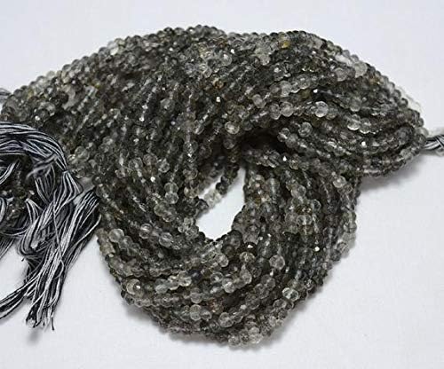 10 Strands,Rutilated Quartz Rondelle Beads,Rutile Quartz Gem Stone, 4.5 mm AAA Beads, Faceted Rondelle, Gemstone Beads, 14 Inch Code-HIGH-23640
