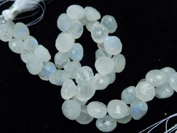Rainbow Moonstone. Semi Precious Gemstone Bead. Faceted Moonstone Onion Briolette. Large 9mm 9PCS