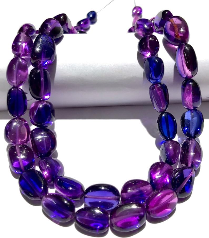 Natural BIO Sapphire Corundum Nuggets Smooth Beads 7-10 MM 21 inch Long String Jewelry Making Gemstone Beads for Necklace Bracelet