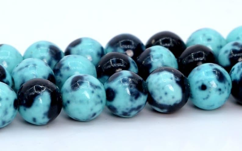 13 inch Strand of Natural gem Jade, 5-7mm Round Smooth Beads for DIY Jewelry Making. | Beads_04958