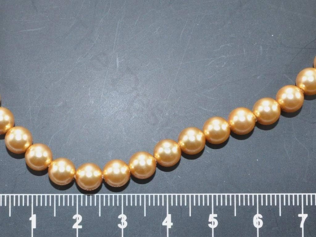 The Design Cart 6MM Preciosa Gold Glass Pearl Beads for Jewellery Making, Beading, Art and Craft Embellishments (200 Pieces)
