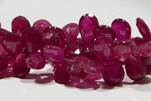 ruby 8.6x7.5x3.4mm 2 beads natural faceted teardrop beads natural jewelry making supplies