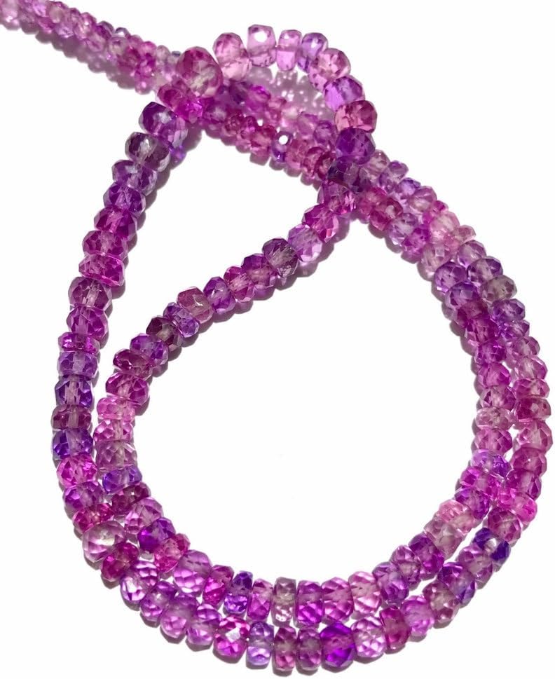 Natural AAA+ Pinkish~Purple roundelle facated Beads 4-6MM 18 inch Long String Jewelry Making Gemstone Beads for Necklace Bracelet