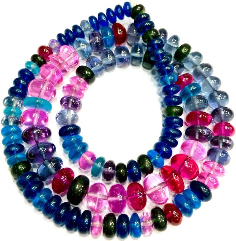 Natural MULTI BLUE SAPPHIRE roundelle smooth Beads 7mm to 10mm 22 inch long string jewelry making gemstone beads for necklace bracelet