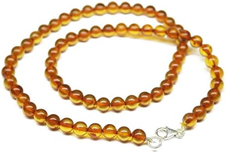 1 Strand Poland Amber Round Ball Smooth 18'' Long Strand Gemstone Beads, Jewelry Supplies for Jewelry Making, Bulk Beads, for Meditation Jewellery for Reiki Healing Mystic Gemstone 6.5mm