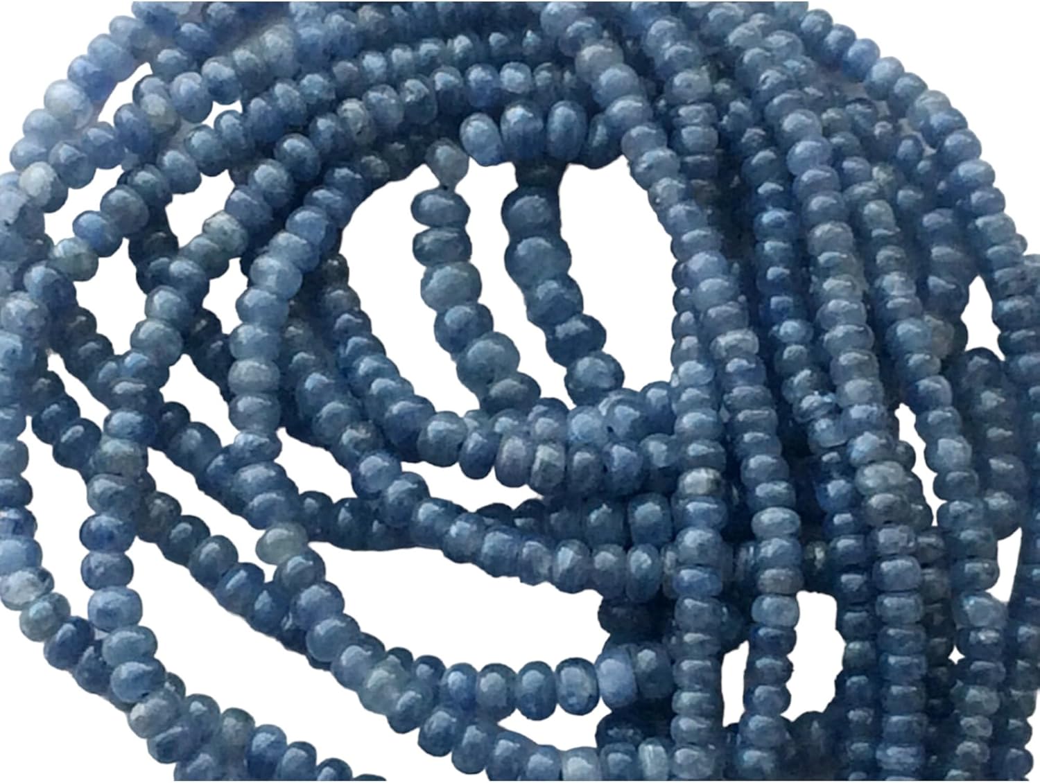 3-5mm Blue Sapphire Beads Plain Rondelle Beads, Blue Sapphire Beads, Sapphire For Necklace, Burma Sapphire Beads (8IN T0 16IN)-PGA2199