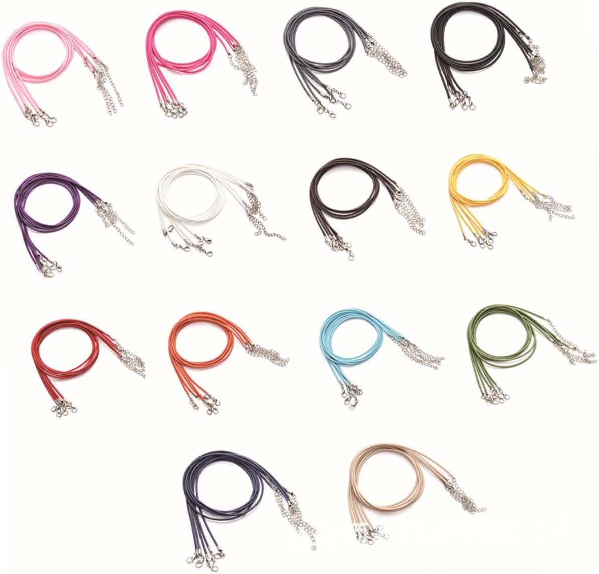 200 pcs Leather Necklace Cord Jewelry Cord Bracelet Clasps and Closures Hanging Rope Leather Bracelet kit Jewelry Making Beading Wire Black Necklace DIY Pendants Thread Accessories (Coffeex2pcs 0.15