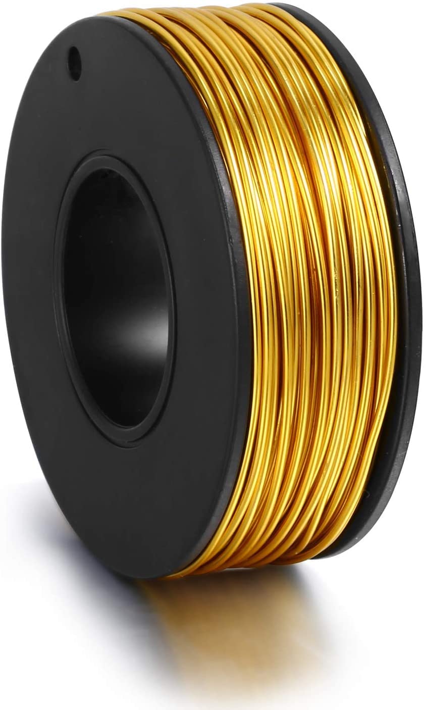 14k Gold Plated Jewelry Making & Beading Wire for Gemstone Wrapping, Art Craft DIY Cord NOT Tarnish 36 to 16 Gauges (24 Gauge, 50 feet)