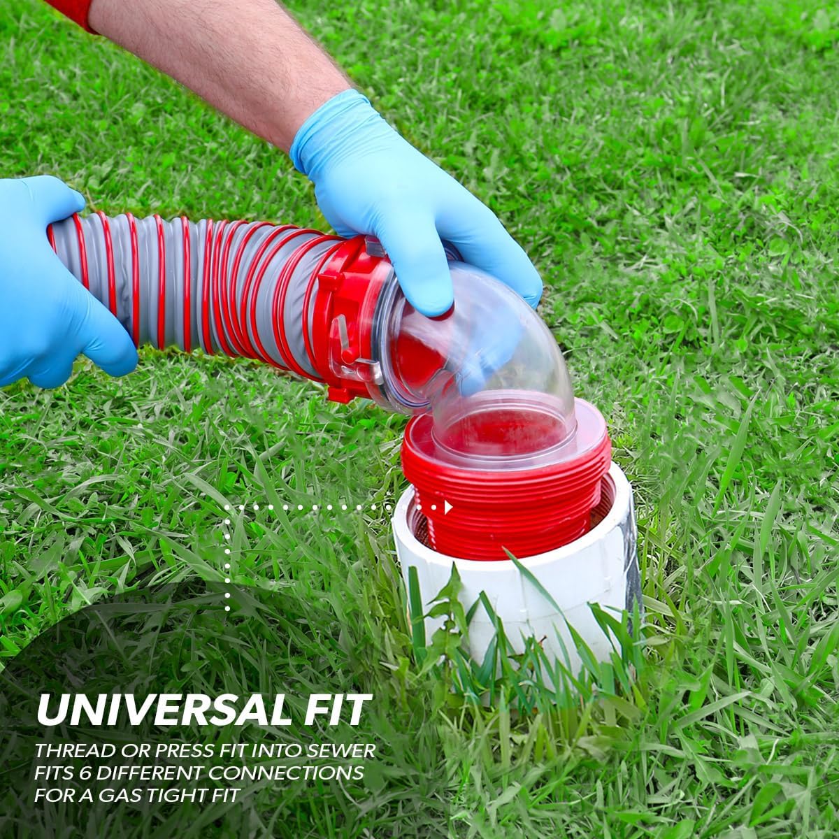 Valterra Viper 20-Foot RV Sewer Hose Kit, Universal Sewer Hose for RV Camper, Includes 2 Attachable 10-Foot Hoses with Rotating Fittings, 90 Degree ClearView Sewer Adapter and 4 Drip Caps