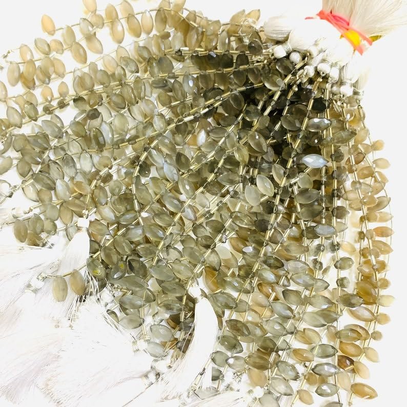 Natural Grey Moonstone boat smooth Beads 12X6 14X7 mm 7 inch long string jewelry making gemstone beads for necklace bracelet