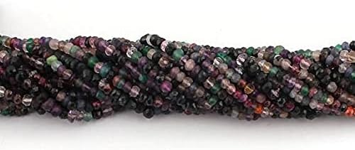 BEADS GEMSTONE 24 Strand Natural Multi Stone Very Good Quality Faceted Rondelles Beads - 3mm-4mm 13 Inch Code-HIGH-13479