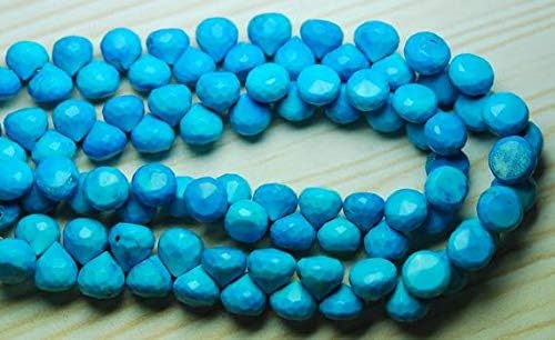 8 Inch Strand, Full Strand,Rare Blue Turquoise Faceted Onion Shape Briolettes,7-8mm Code-HIGH-56057