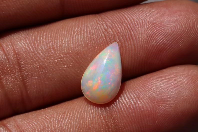 14.4x8.6x4.1mm Ethiopian Opal Cabochon AAA Quality Ethiopian Opal Pear Cabochon Ethiopian Opal Cabochon Natural welo opal multi fire opal loose Gemstone For Jewelry Making