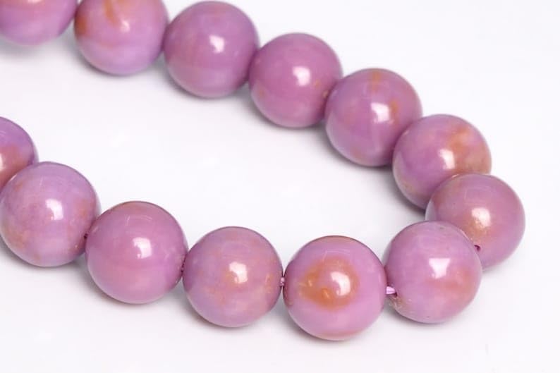 13 inch Strand of Natural gem Phosphosiderite, 8-9mm Round Smooth Beads for DIY Jewelry Making. | Beads_06176, As Per Photo
