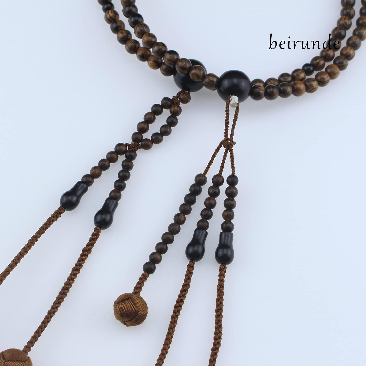Dark Brown Wood Beads Japanese Soka Gakkai SGI Juzu Nichiren Buddhism Prayer Beads