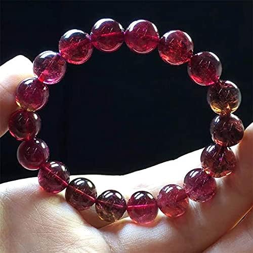 Beads Gemstone 1 Strands Natural Red Pink Tourmaline Stretch Bracelet Round Beads 10mm 04423 Code-HIGH-23314