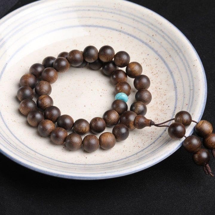 Fusen Red Clay Agarwood Hand-Held 10mm x 36 Beads Aged Wood Fine Grain Buddhist Prayer Beads Wristband Sinking Grade