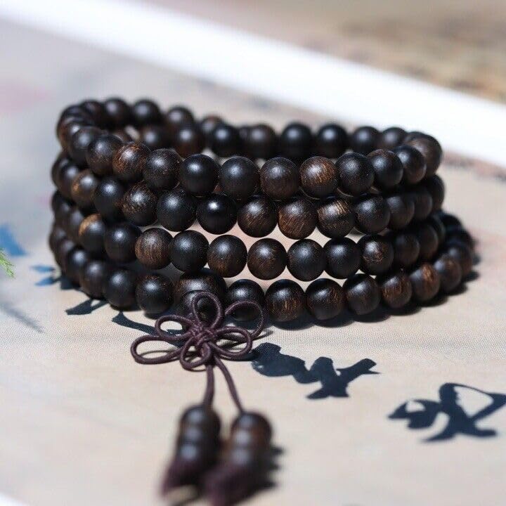Agarwood 6mm*108pcs Darakan Agarwood old material bracelet submerged grade Buddha beads