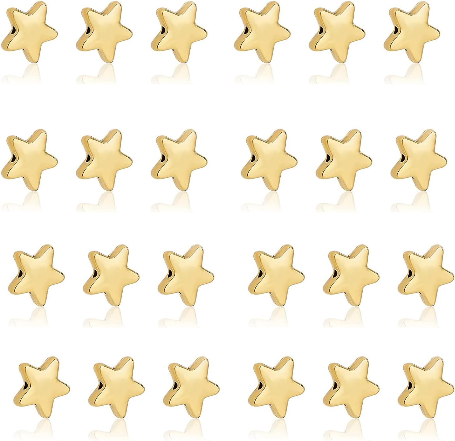 PH PandaHall 1000pcs Gold Star Beads, 12x13.5mm Metal Twinkle Star Beads Craft Bead Loose Bead for Christmas Ornaments Bracelet Necklace Jewelry Making, Hole 1.5mm,