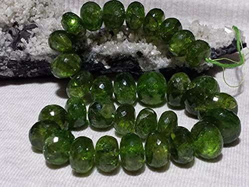 Natural Peridot Graduating Faceted Rondelle Beads 15mm-24mm 15 in. Green Gemstone, Large Rondelles 15