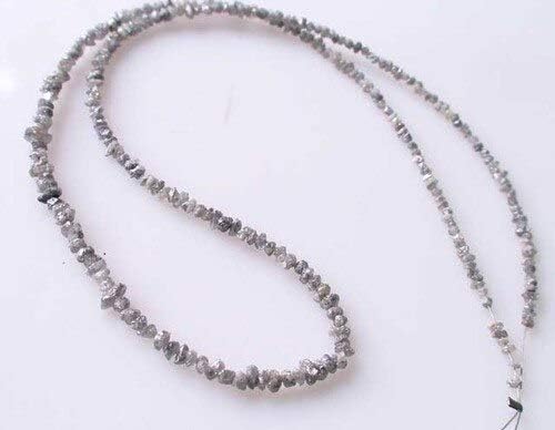 22cts Natural Platinum Druzy Diamond Bead Strand | 2.25x2x1.4mm to 4.25x2x3mm | for Jewelry Making