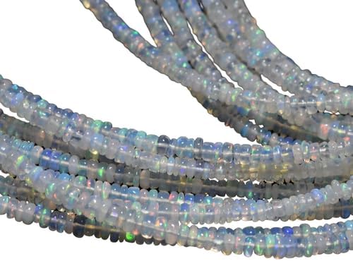 AAA Natural Ethiopian Welo Opal Smooth Rondelle Gemstone Beads 16 Inch 3mm-4mm 10 Strand CHIK-STRD-86177