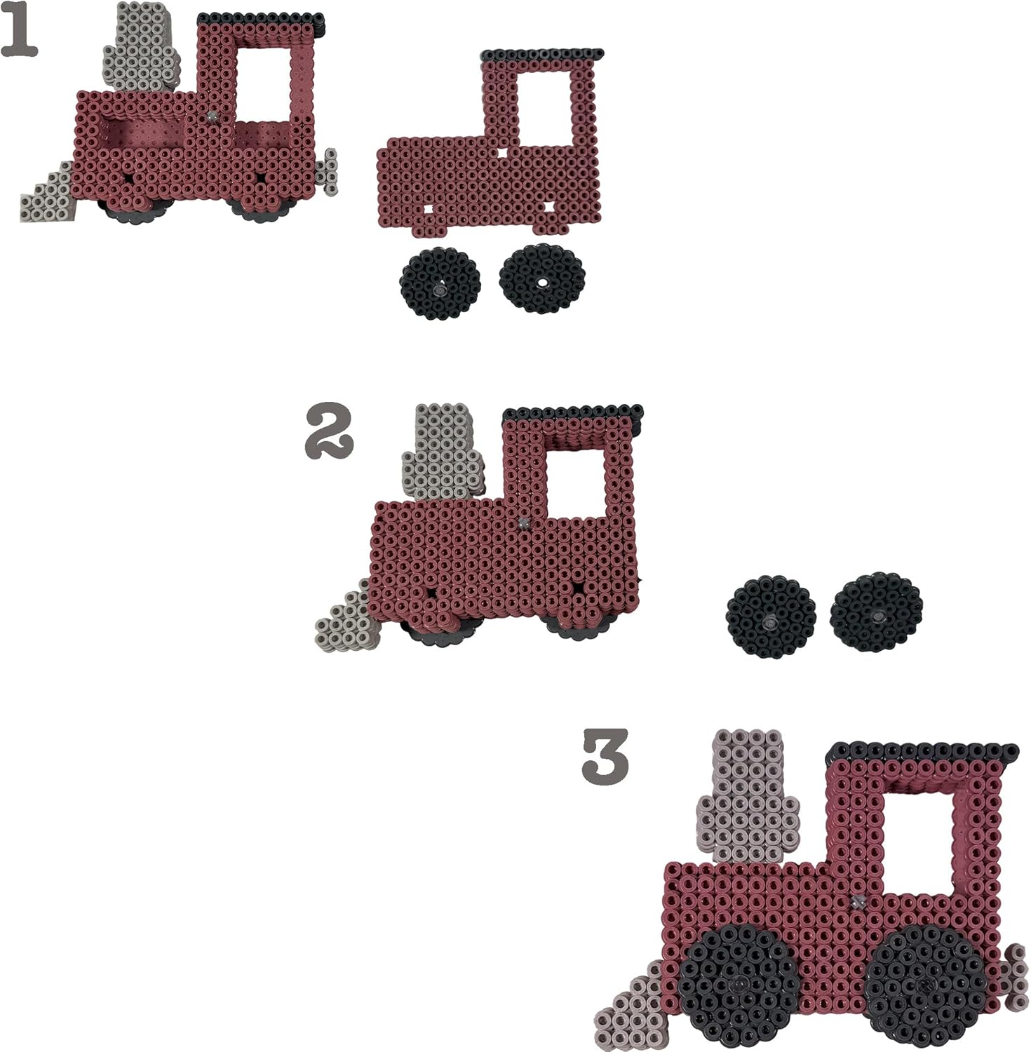 Hama Perlen 3624 Iron-On Beads 3D Birthday Train Art with Approx. 6,000 Midi Beads, 3 Pin Plates and 4 Connectors, Motif Template, Ironing Paper, for Children from 14 Years