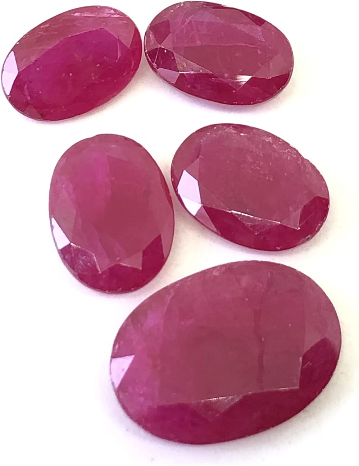 13.88 Ct Natural Ruby Oval Shape Size 9.50 To 14 mm Cut Faceted 5 Pcs Lot Loose Gemstone Perfect For Making Ring, Earring, Necklace, Pendant Jewelry