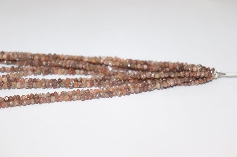 Natural Raw Brown Diamond Uncut Beads 3-4 mm Brown Diamond Beads Raw Diamond Beads Uncut Diamond Beads for Making Jewelry