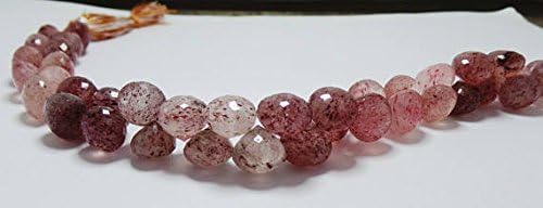 natural strawberry quartz 8x10-9x11 mm feceted onion shape 8.5 inch strand