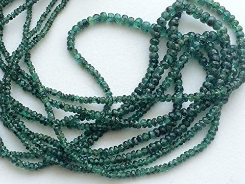 1 Strand Natural Emerald Faceted Rondelle Beads, Emerald Necklace, Original Emerald, 2.5mm To 4.5mm, 8 Inch