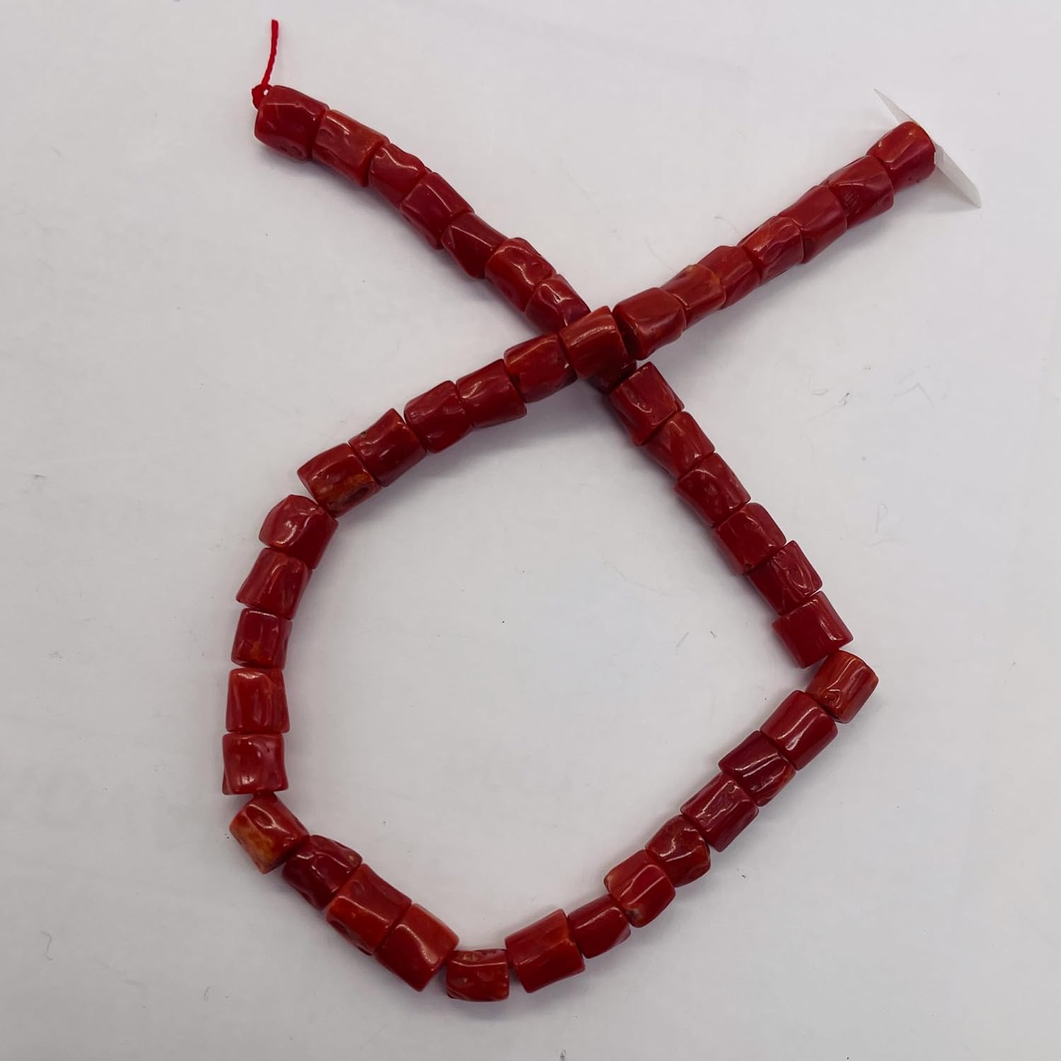 Generic Natural AAA Red Coral Branch Bead Strand | 4x6mm | 44 Beads |