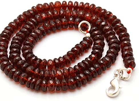 BEADS GEMSTONE 1 Strand Natural 16 Inches Strands, Natural Super Large brown Hessonite Garnet Faceted Roundels beads.Necklace 5 to 5.5 mm Code-HIGH-28326