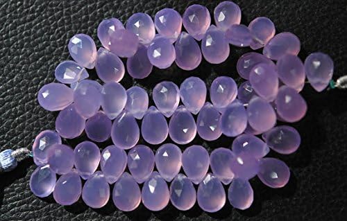 13 inch natural beads strand of 8x12mm faceted pear blue chalcedony gemstone briolletes beads for DIY jewelry - necklace, bracelet, earring, ring.
