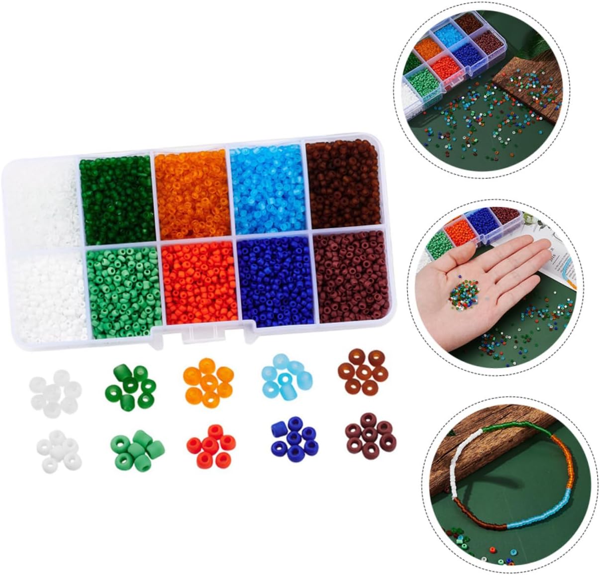 5 Boxes Glass Beads Bracelet Loose Beads Earring Making Supplies Bead Bracelet Kit Glass Ornaments for Crafts Handmade Necklaces Beading Kit Necklace Beads Beaded