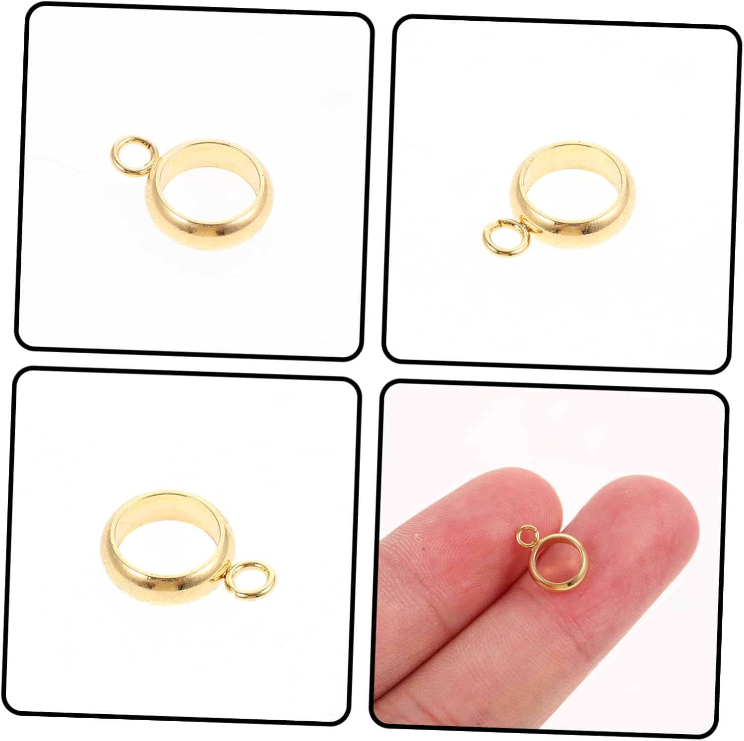 EXCEART 500pcs Versatile DIY Jewelry Making Supplies Stainless Steel Bail Beads Spacer Links