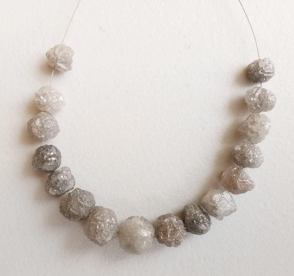 5-7mm Perfect Round Gray Raw Diamond Beads, Natural Large Rough Diamond Rondelle Beads, Gray Rough Diamond Beads (2IN To 4IN) - PUSPD170, 5-7 MM Approx.