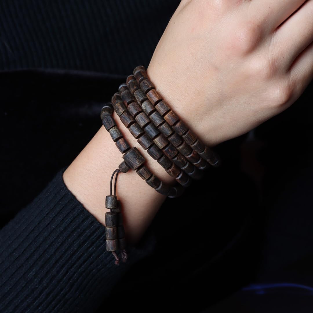 Vietnam Nha Trang Purple Agarwood Old Material Barrel Beads 7 * 8mm*108 Pieces Fully Oily Paste-Like Floral Scent Sinkable Grade