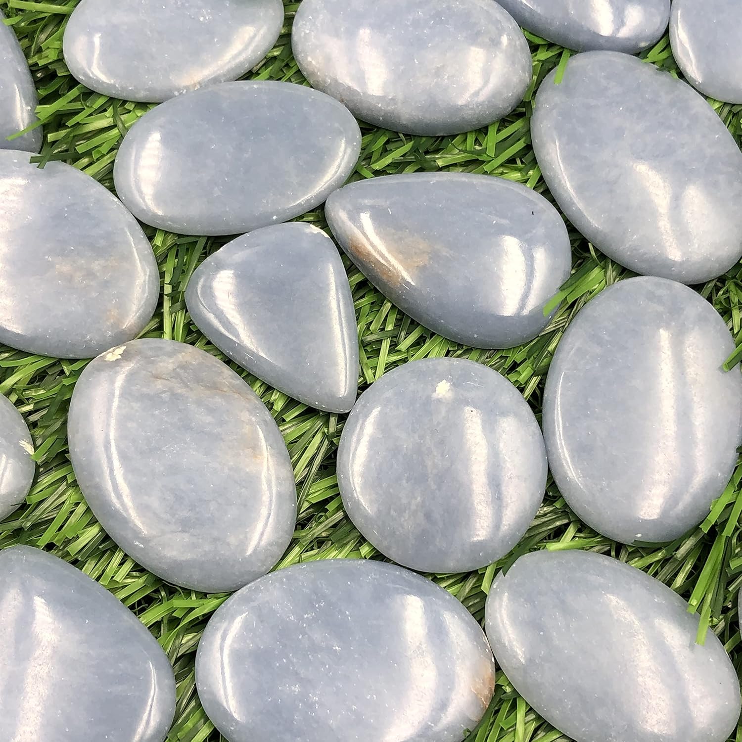 Natural ANGELITE Gemstone Loose Cabochon Lot For Jewelry Making, Loose Gemstone For Ring, Earring & Pendant Necklace, Jewelry Making Cabochons, Healing Gemstones