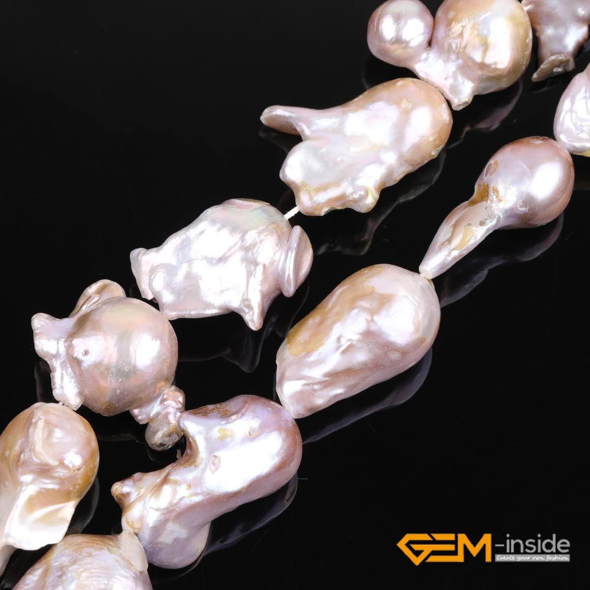 GEM-Inside Natural 14X22mm Big Larg Purple Pear Drop Nuclear Edison Pearls Stone Beads for Jewelry Making Loose Beads 15