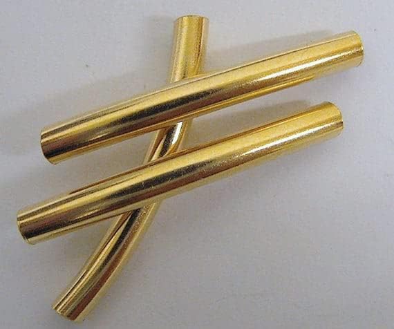 18K Gold Filled EP Tube 4x25 Gold Filled Plain Curve Tube, GF1661