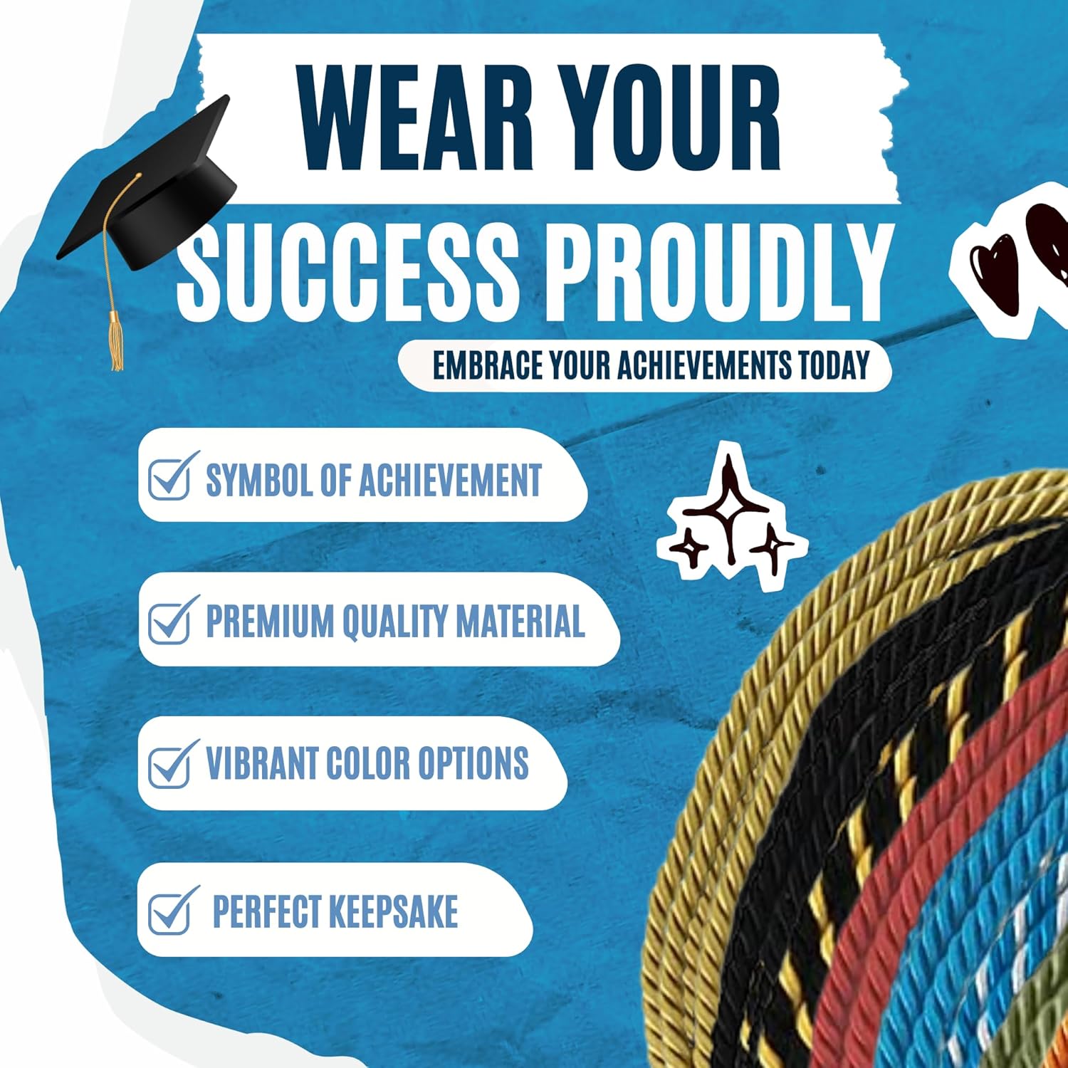 Double Graduation Honor Cord - Pack of 10