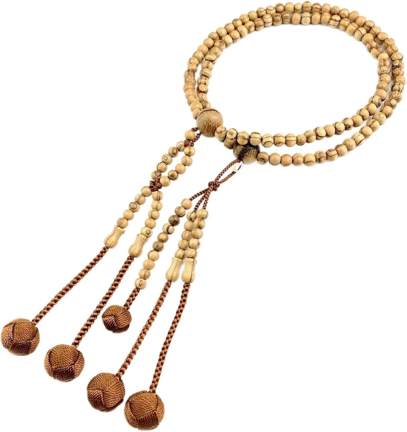 Lined Wood Beads Japanese Soka Gakkai SGI Juzu Nichiren Buddhism Prayer Beads