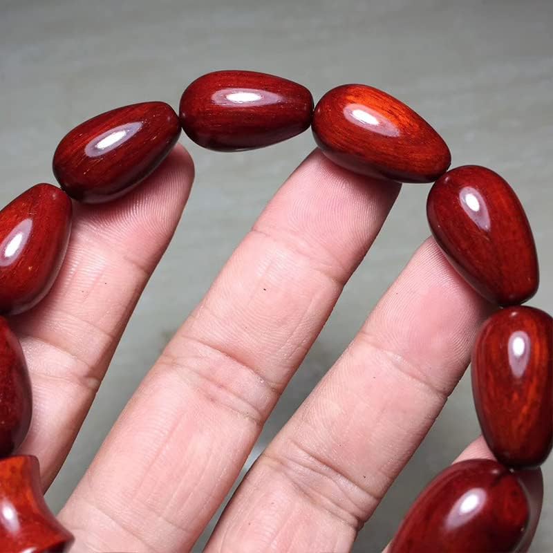 Mascot Wooden Crafts Wood Carving Art Wood Decoration Artwork 小叶紫檀2.0 * 1.2水滴珠配竹节珠佛珠手串 高油密玻璃 手串佛珠(小叶紫檀水滴珠配竹节珠)