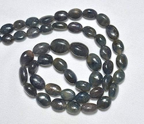 Natural Blue Sapphire Gemstone Beads, Sapphire Tumbles Beads,Smooth Nugget Oval Beads 6x8mm - 9x11mm Beads, 18 Inches Strand Code-HIGH-31285