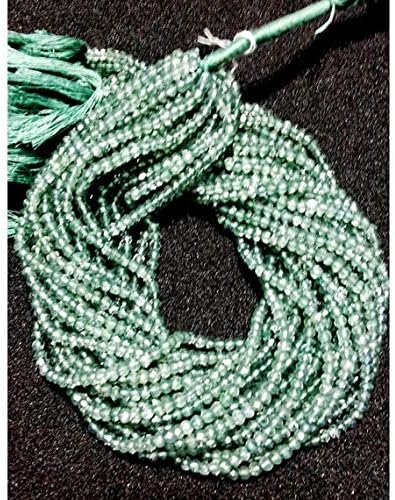 5 Strands, Green Amethyst Beads, Micro Faceted Beads, Coated Crystal Beads, Rondelle Beads, Wholesale Gemstones, 4mm Beads, 14 Inch Each Code-HIGH-49865