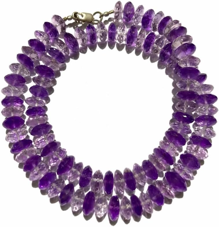 Natural Amethyst rondelle Faceted Beads 10mm 19 inch Long String Jewelry Making Gemstone Beads for Necklace Bracelet
