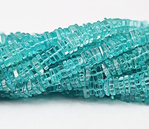 Blue Apatite Smooth Heishi Cube Square Gemstone Craft Loose Beads Strand 14