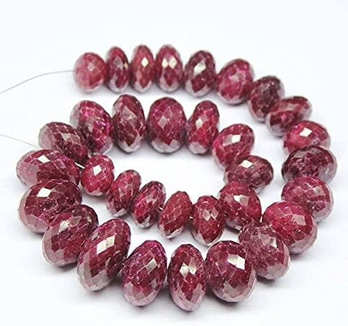 Natural Focal Red Ruby Faceted Rondelle Micro Gemstone Craft Loose Beads Strand 12